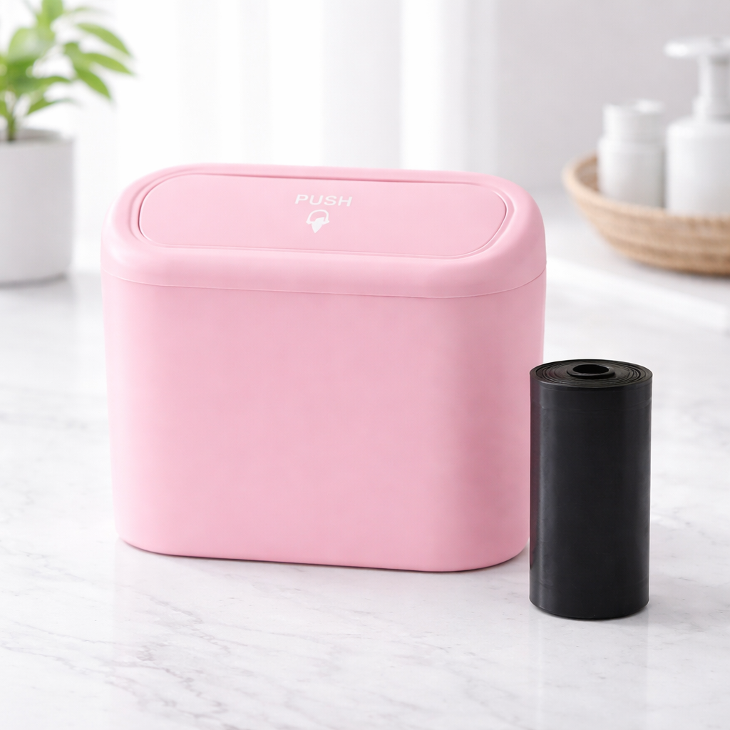 Kosz Samochodowy z Pokrywą Push – Mini Organizer do Auta