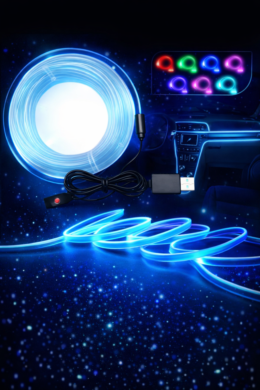 Zestaw Ambient RGB 4m do wnętrza auta