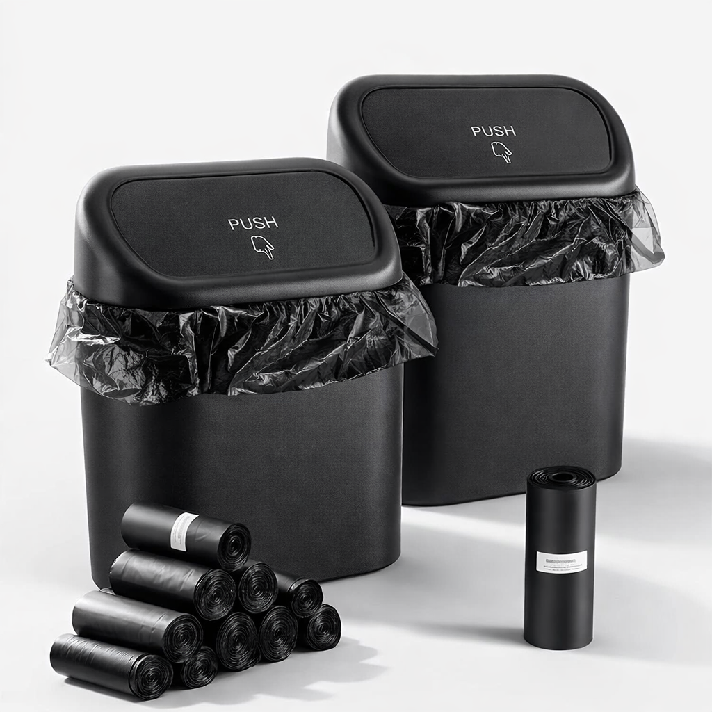 Kosz Samochodowy z Pokrywą Push – Mini Organizer do Auta