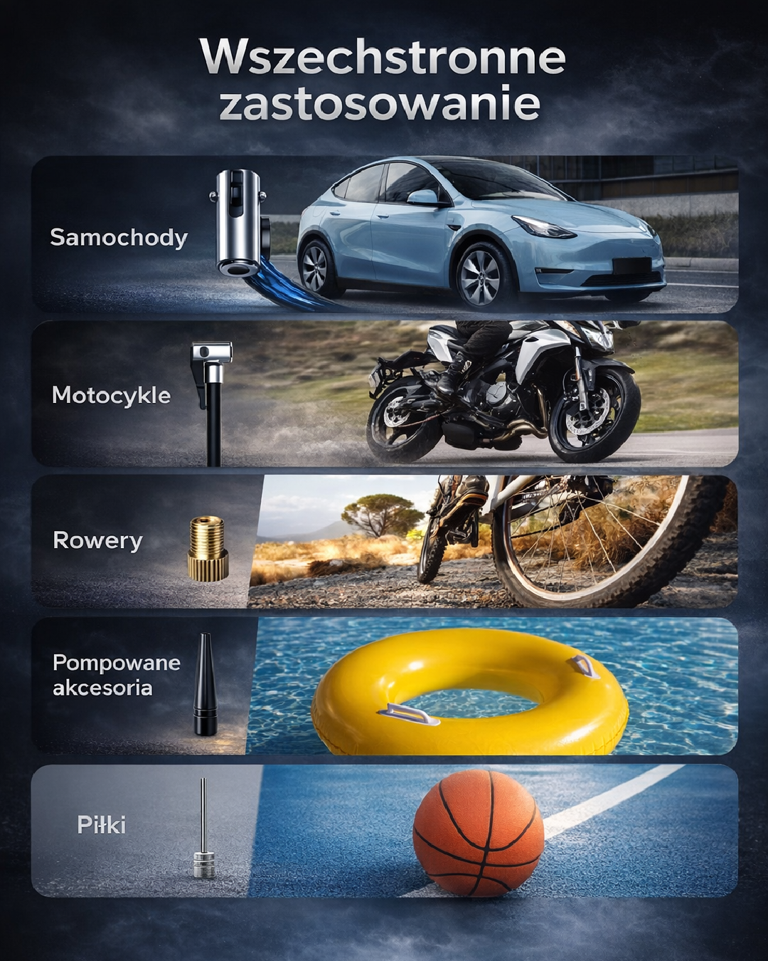 Kompresor samochodowy z wyświetlaczem LED